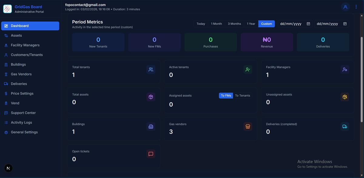Admin portal dark theme