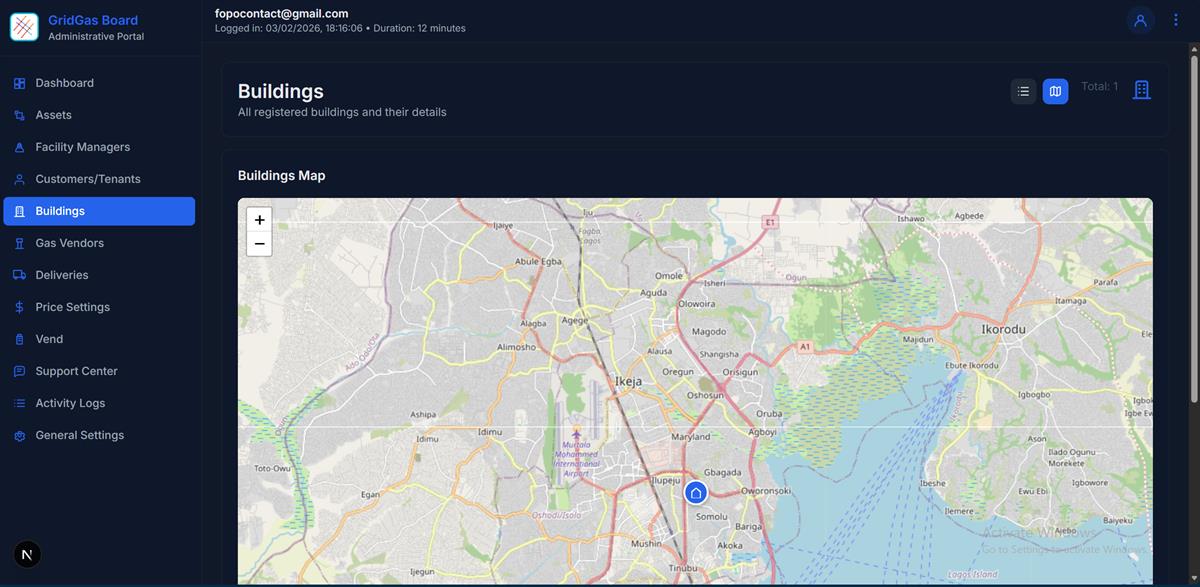 Admin portal map view